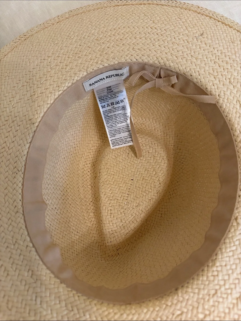 Banana Republic Natural Straw Sun Hat with black trim new without tag. - Picture 2 of 4